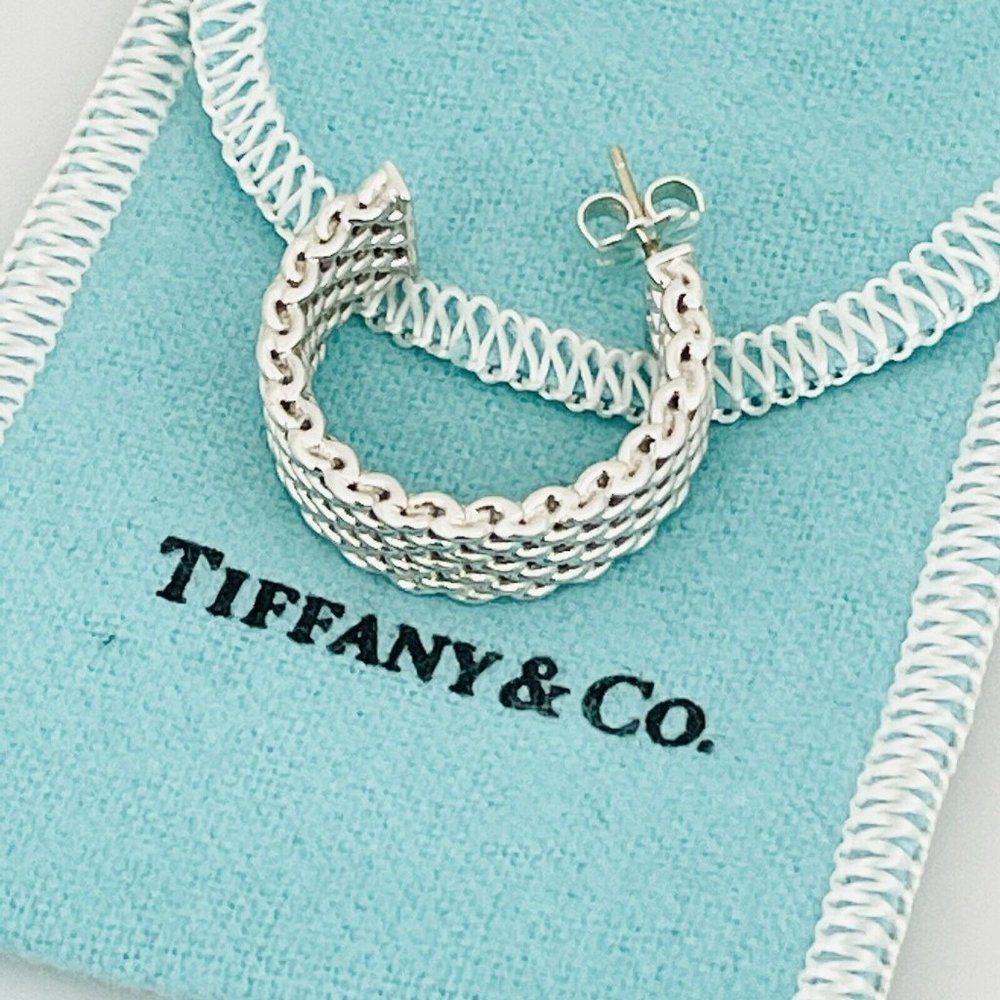 Tiffany & Co SINGLE Somerset Mesh Hoop Huggie Replacement Earring
